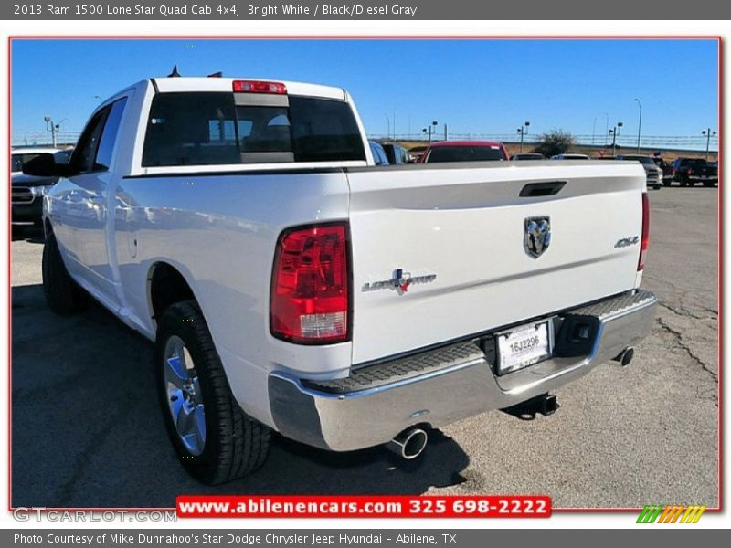 Bright White / Black/Diesel Gray 2013 Ram 1500 Lone Star Quad Cab 4x4