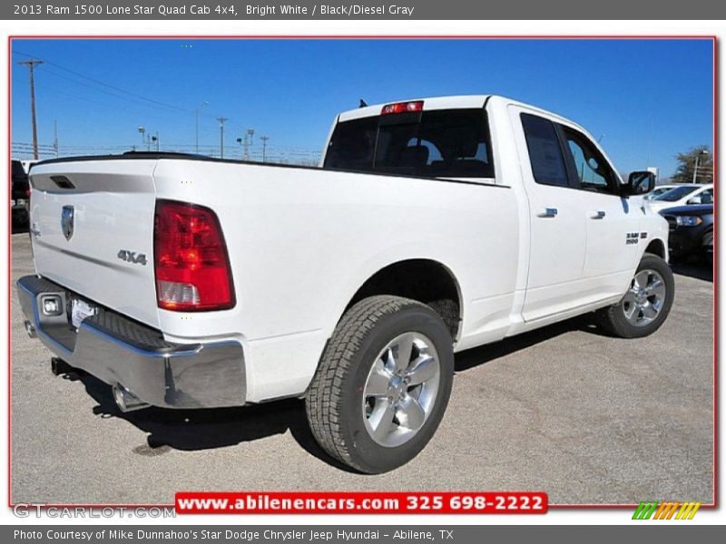 Bright White / Black/Diesel Gray 2013 Ram 1500 Lone Star Quad Cab 4x4