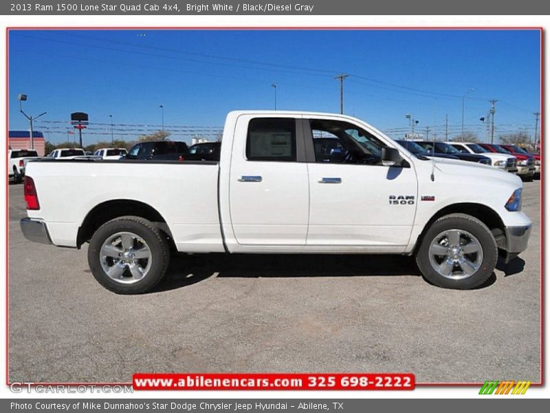 Bright White / Black/Diesel Gray 2013 Ram 1500 Lone Star Quad Cab 4x4