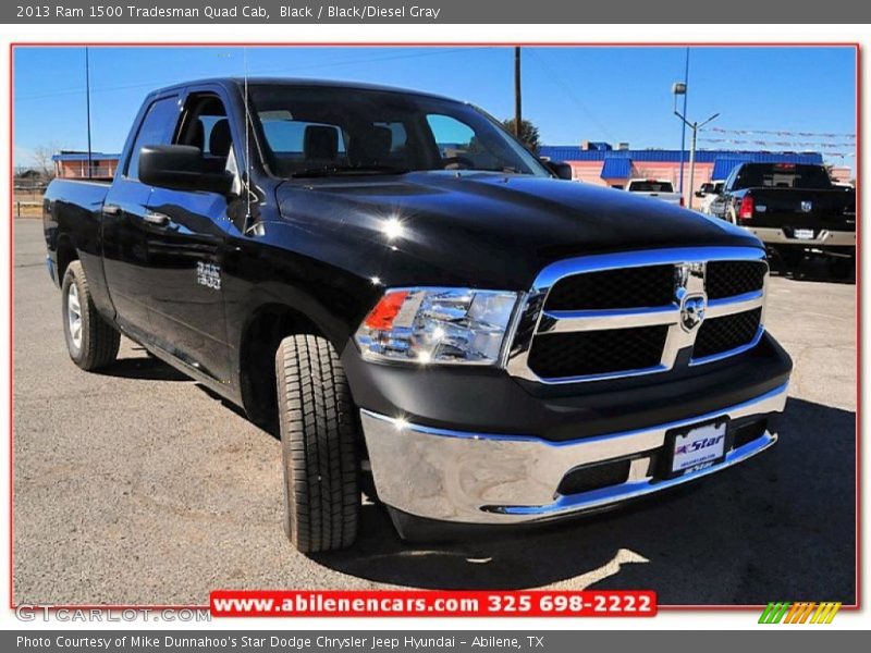 Black / Black/Diesel Gray 2013 Ram 1500 Tradesman Quad Cab