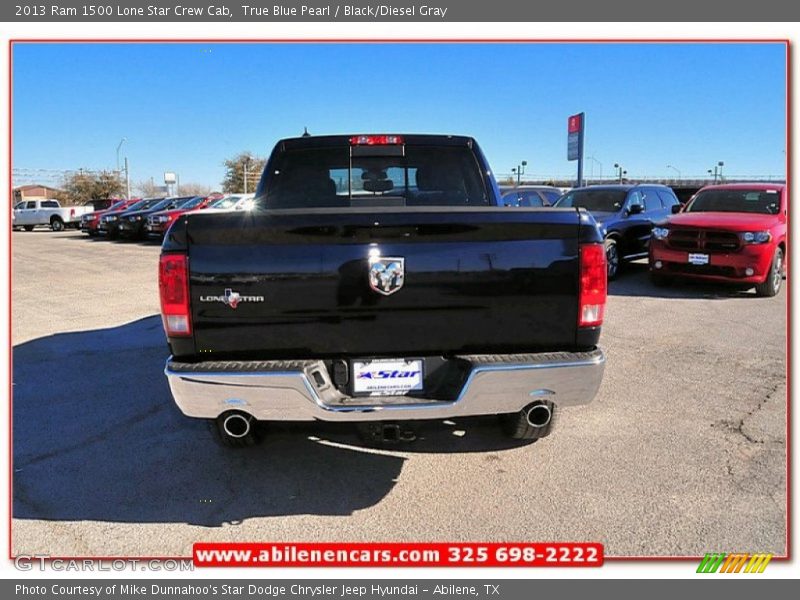 True Blue Pearl / Black/Diesel Gray 2013 Ram 1500 Lone Star Crew Cab