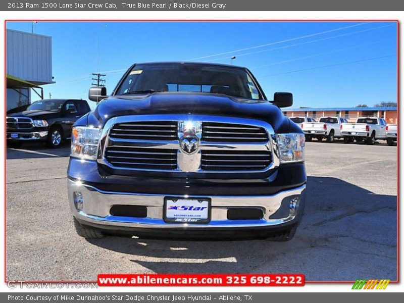 True Blue Pearl / Black/Diesel Gray 2013 Ram 1500 Lone Star Crew Cab