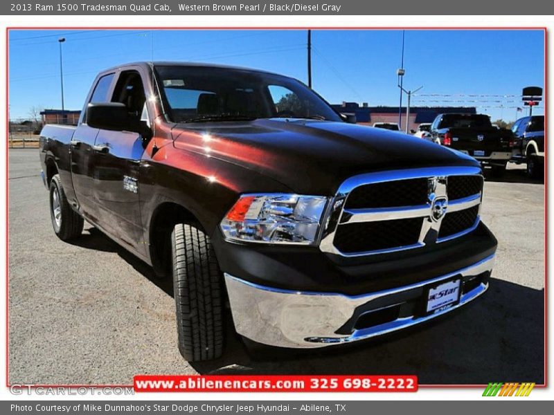 Western Brown Pearl / Black/Diesel Gray 2013 Ram 1500 Tradesman Quad Cab