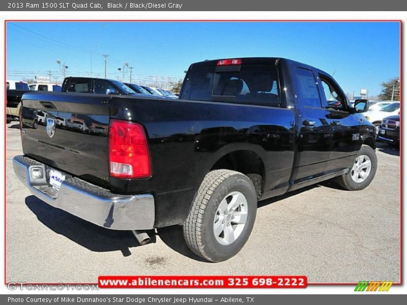 Black / Black/Diesel Gray 2013 Ram 1500 SLT Quad Cab