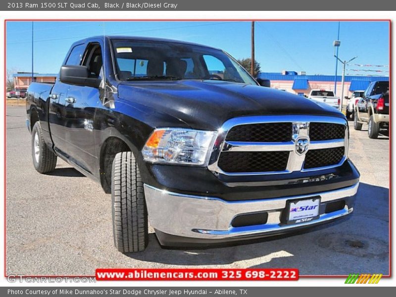 Black / Black/Diesel Gray 2013 Ram 1500 SLT Quad Cab
