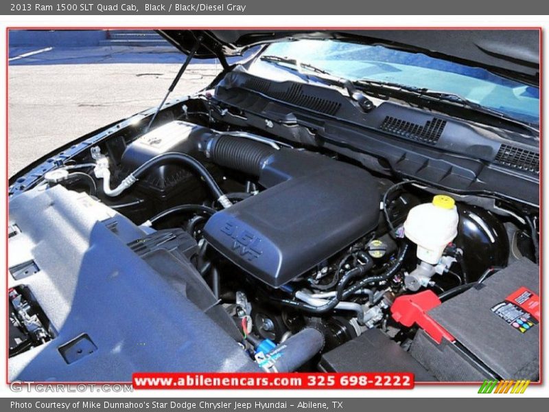 Black / Black/Diesel Gray 2013 Ram 1500 SLT Quad Cab
