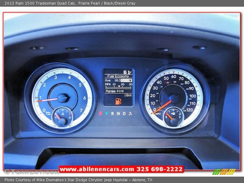 Prairie Pearl / Black/Diesel Gray 2013 Ram 1500 Tradesman Quad Cab