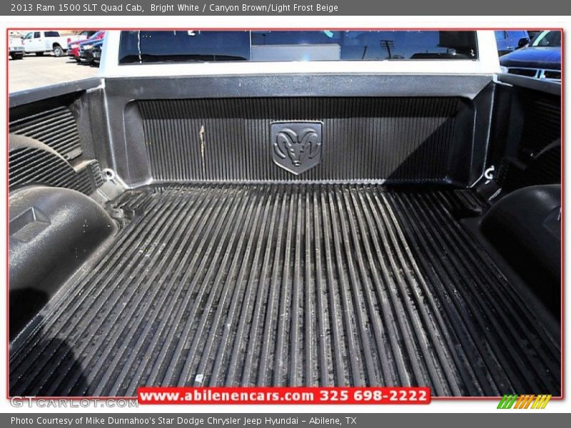 Bright White / Canyon Brown/Light Frost Beige 2013 Ram 1500 SLT Quad Cab