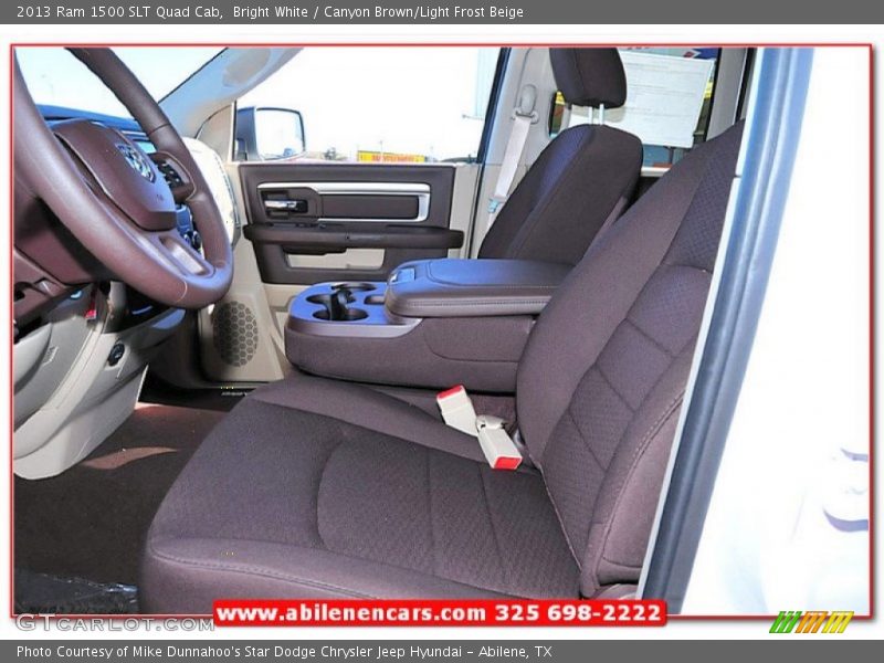 Bright White / Canyon Brown/Light Frost Beige 2013 Ram 1500 SLT Quad Cab