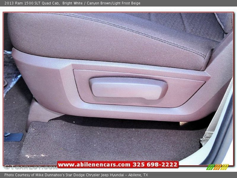 Bright White / Canyon Brown/Light Frost Beige 2013 Ram 1500 SLT Quad Cab