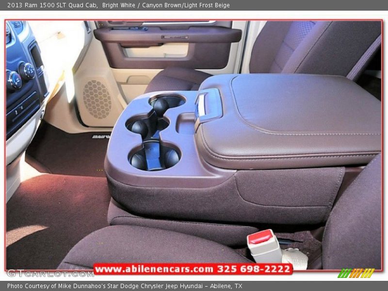 Bright White / Canyon Brown/Light Frost Beige 2013 Ram 1500 SLT Quad Cab