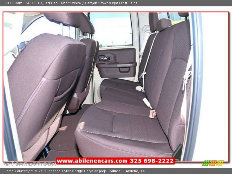 Bright White / Canyon Brown/Light Frost Beige 2013 Ram 1500 SLT Quad Cab