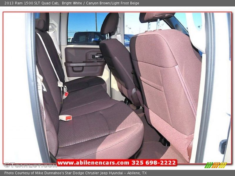 Bright White / Canyon Brown/Light Frost Beige 2013 Ram 1500 SLT Quad Cab