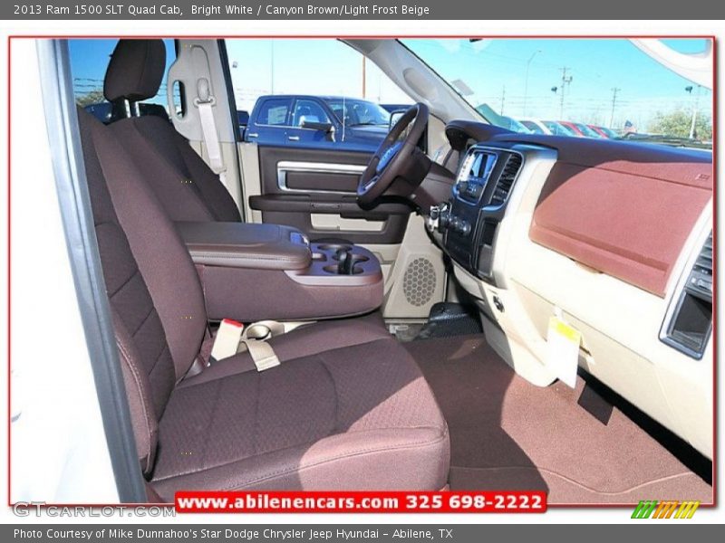 Bright White / Canyon Brown/Light Frost Beige 2013 Ram 1500 SLT Quad Cab