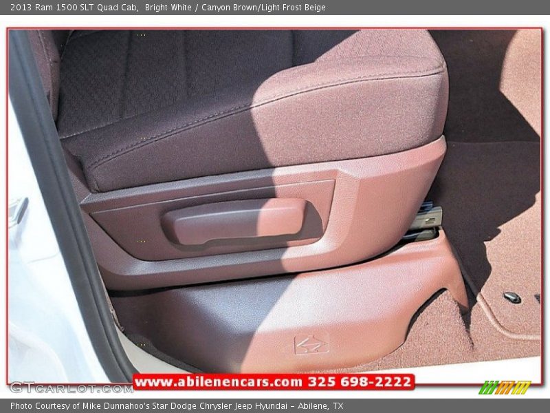 Bright White / Canyon Brown/Light Frost Beige 2013 Ram 1500 SLT Quad Cab