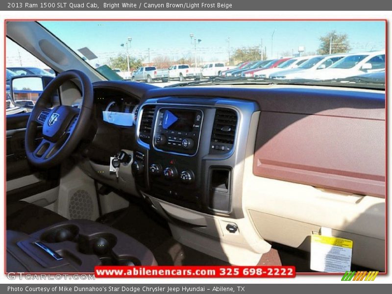 Bright White / Canyon Brown/Light Frost Beige 2013 Ram 1500 SLT Quad Cab