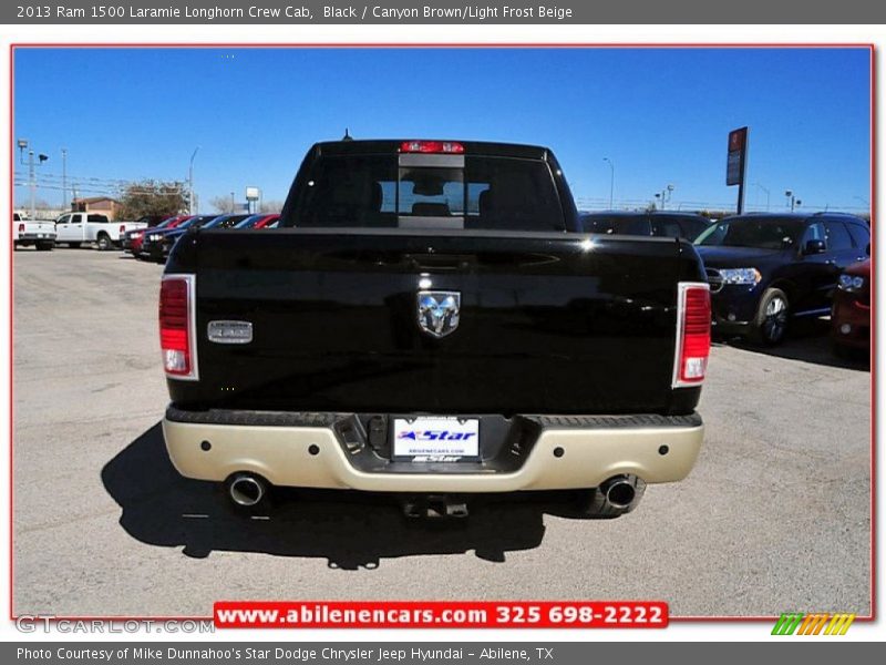 Black / Canyon Brown/Light Frost Beige 2013 Ram 1500 Laramie Longhorn Crew Cab