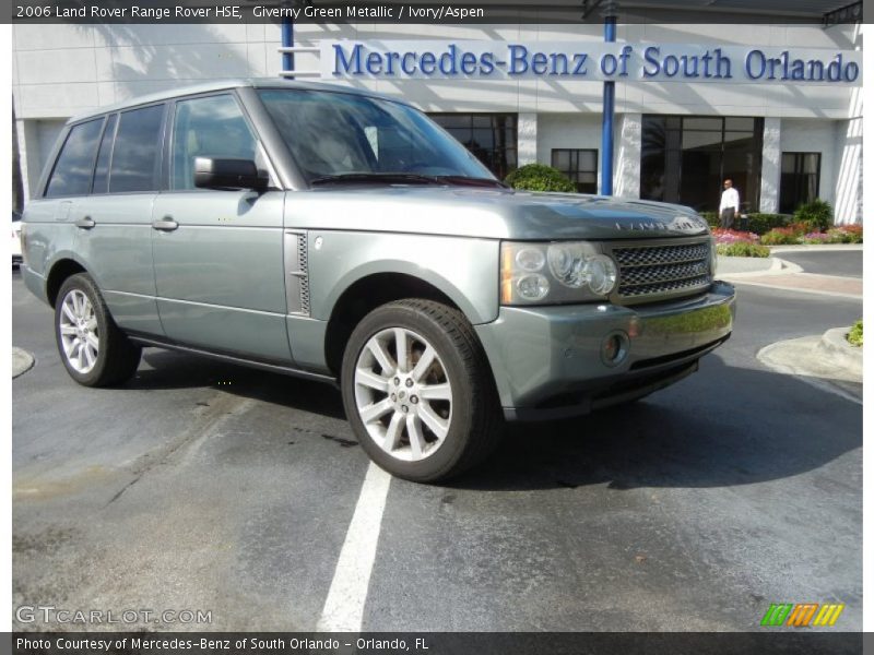 Giverny Green Metallic / Ivory/Aspen 2006 Land Rover Range Rover HSE