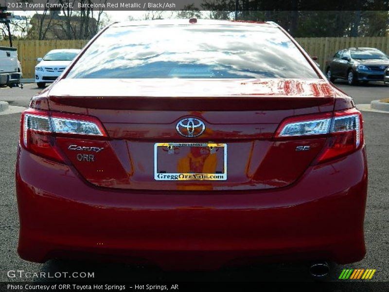 Barcelona Red Metallic / Black/Ash 2012 Toyota Camry SE