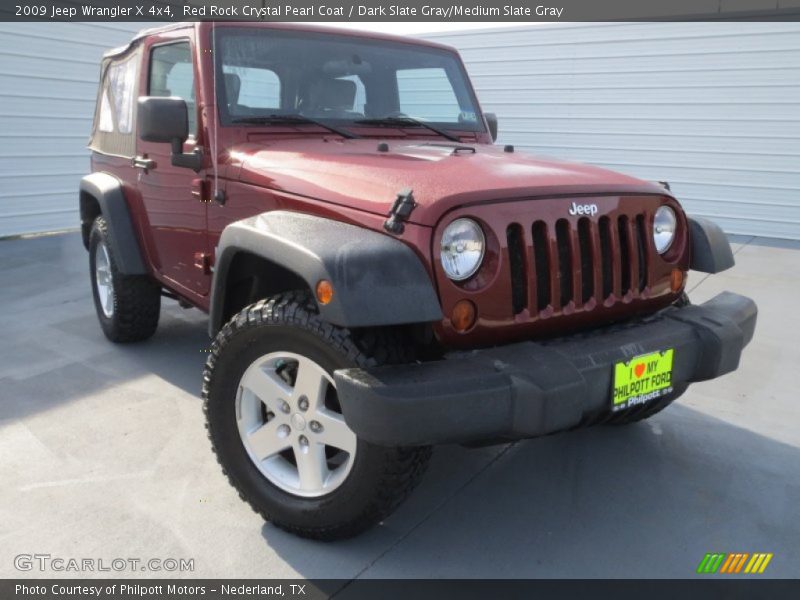 Red Rock Crystal Pearl Coat / Dark Slate Gray/Medium Slate Gray 2009 Jeep Wrangler X 4x4
