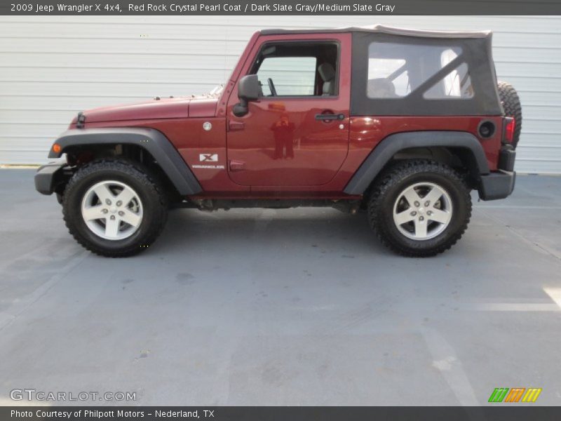 Red Rock Crystal Pearl Coat / Dark Slate Gray/Medium Slate Gray 2009 Jeep Wrangler X 4x4