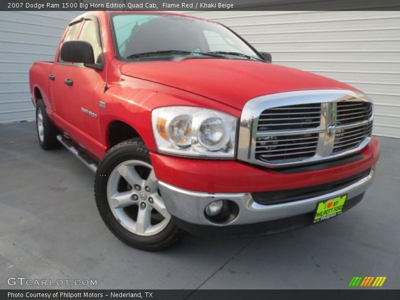 Flame Red / Khaki Beige 2007 Dodge Ram 1500 Big Horn Edition Quad Cab