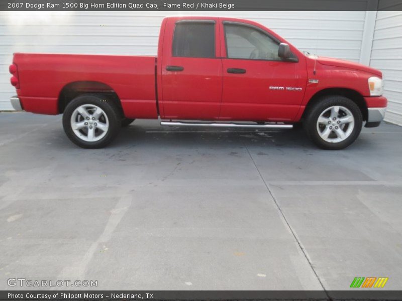Flame Red / Khaki Beige 2007 Dodge Ram 1500 Big Horn Edition Quad Cab
