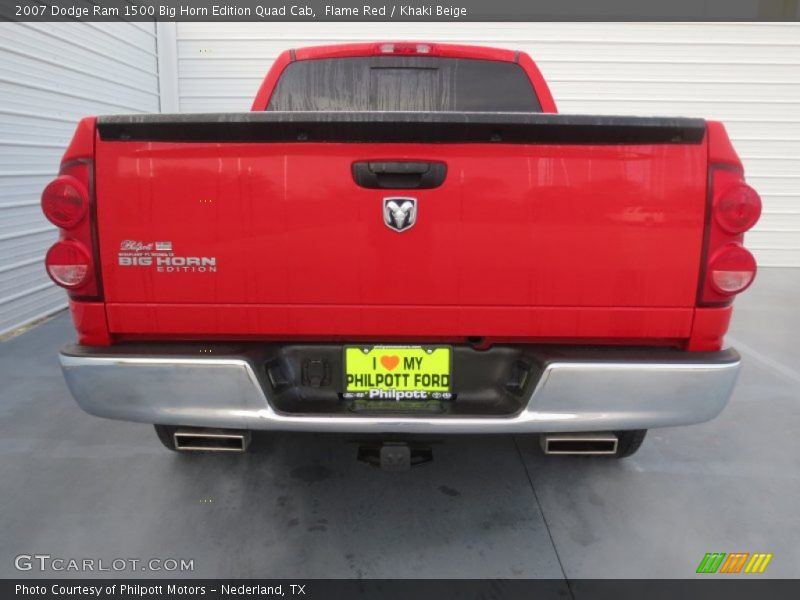 Flame Red / Khaki Beige 2007 Dodge Ram 1500 Big Horn Edition Quad Cab