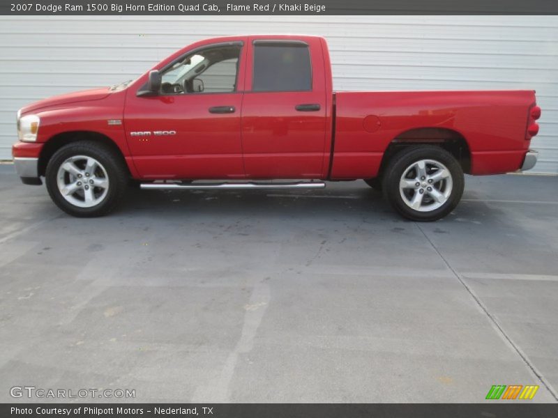 Flame Red / Khaki Beige 2007 Dodge Ram 1500 Big Horn Edition Quad Cab