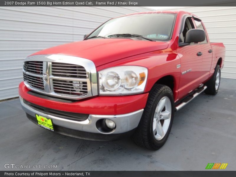 Flame Red / Khaki Beige 2007 Dodge Ram 1500 Big Horn Edition Quad Cab