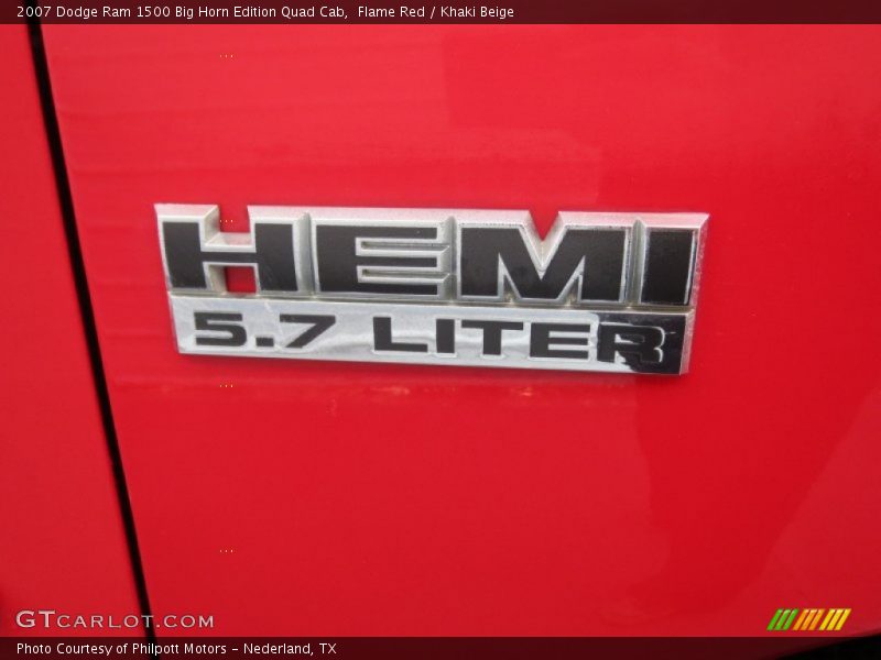 Flame Red / Khaki Beige 2007 Dodge Ram 1500 Big Horn Edition Quad Cab