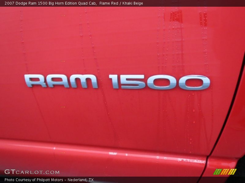 Flame Red / Khaki Beige 2007 Dodge Ram 1500 Big Horn Edition Quad Cab