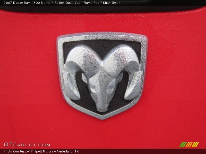 Flame Red / Khaki Beige 2007 Dodge Ram 1500 Big Horn Edition Quad Cab