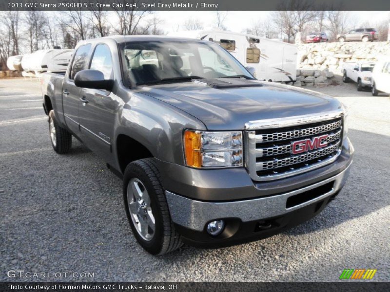 Steel Gray Metallic / Ebony 2013 GMC Sierra 2500HD SLT Crew Cab 4x4