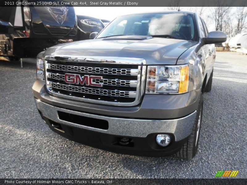 Steel Gray Metallic / Ebony 2013 GMC Sierra 2500HD SLT Crew Cab 4x4