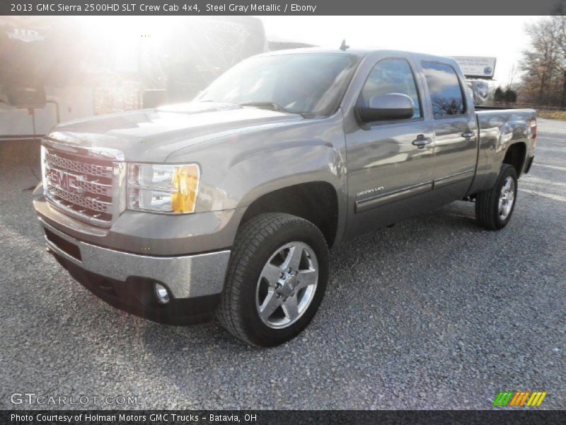 Steel Gray Metallic / Ebony 2013 GMC Sierra 2500HD SLT Crew Cab 4x4