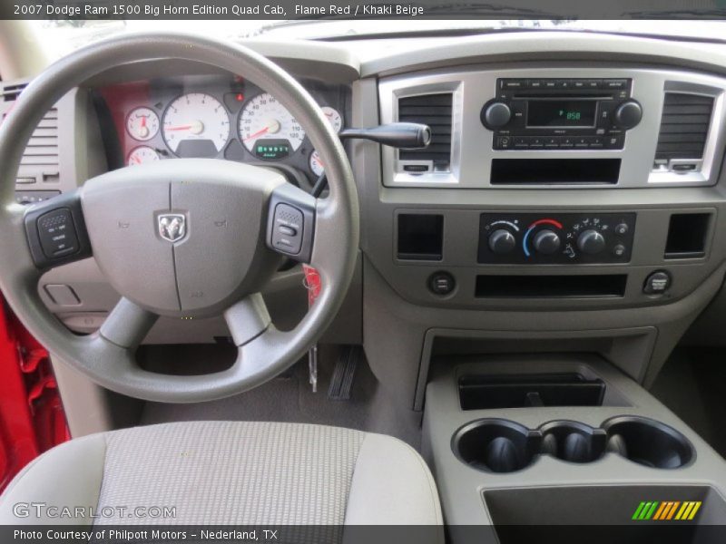 Flame Red / Khaki Beige 2007 Dodge Ram 1500 Big Horn Edition Quad Cab