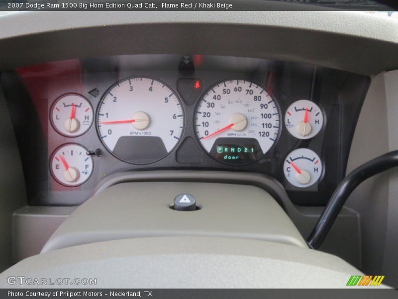 Flame Red / Khaki Beige 2007 Dodge Ram 1500 Big Horn Edition Quad Cab