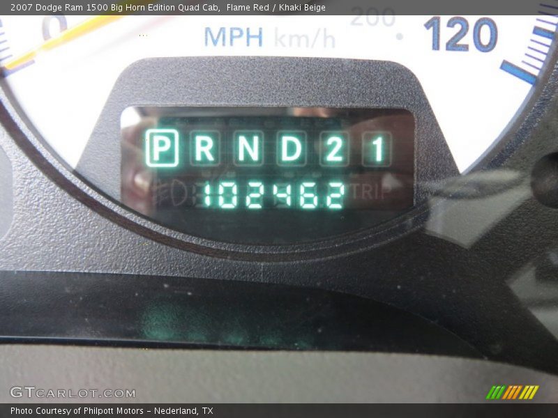 Flame Red / Khaki Beige 2007 Dodge Ram 1500 Big Horn Edition Quad Cab