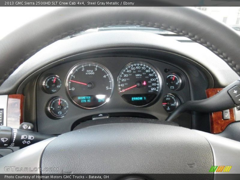 Steel Gray Metallic / Ebony 2013 GMC Sierra 2500HD SLT Crew Cab 4x4