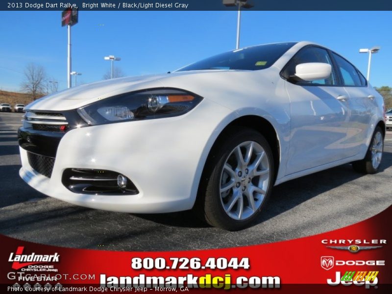 Bright White / Black/Light Diesel Gray 2013 Dodge Dart Rallye