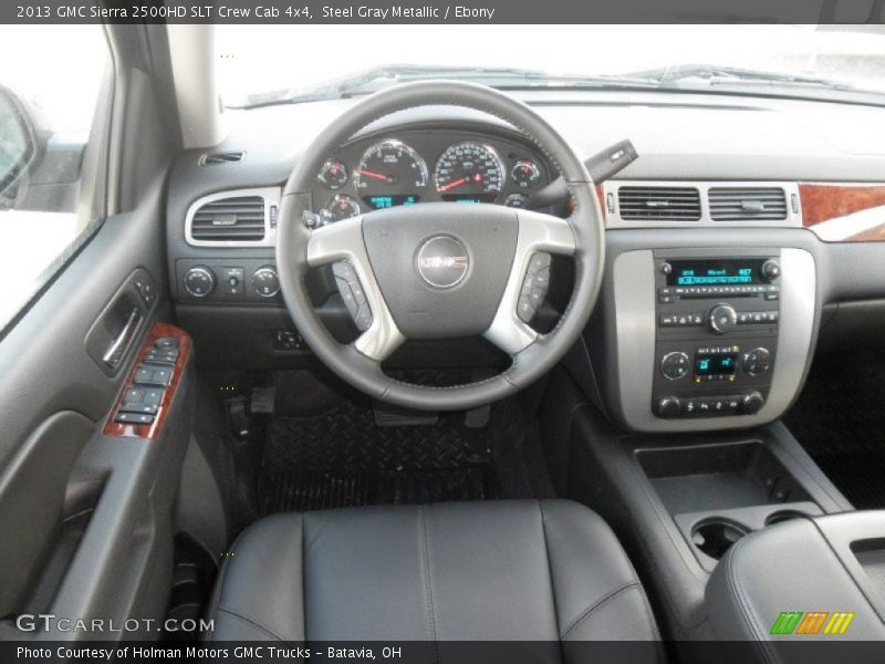 Steel Gray Metallic / Ebony 2013 GMC Sierra 2500HD SLT Crew Cab 4x4