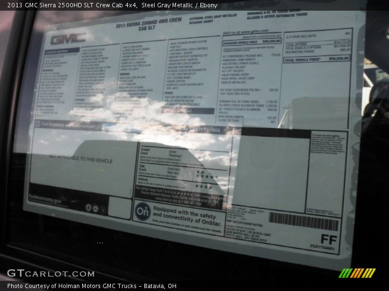 Steel Gray Metallic / Ebony 2013 GMC Sierra 2500HD SLT Crew Cab 4x4