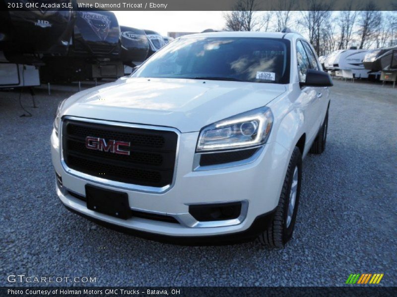 White Diamond Tricoat / Ebony 2013 GMC Acadia SLE