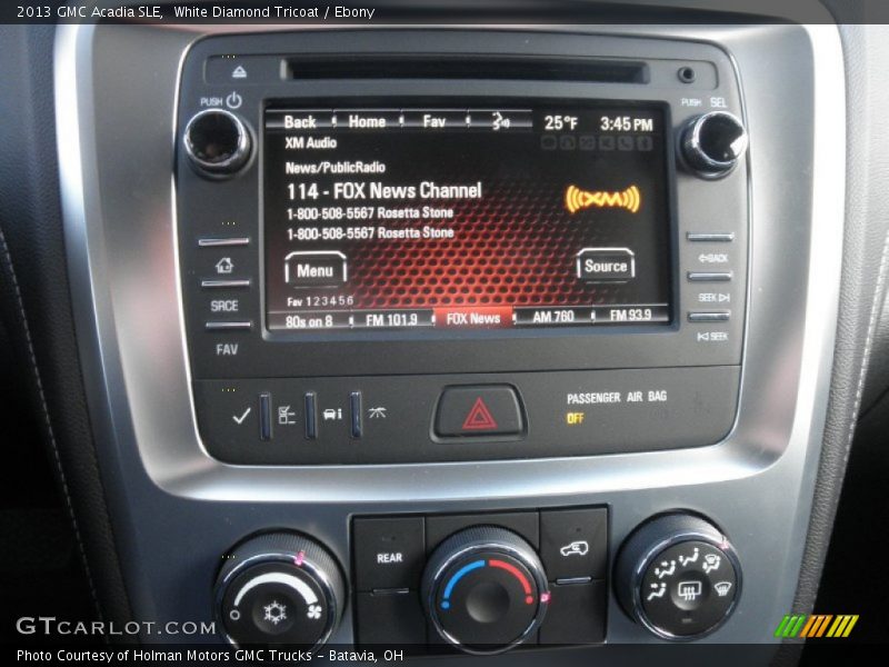 White Diamond Tricoat / Ebony 2013 GMC Acadia SLE