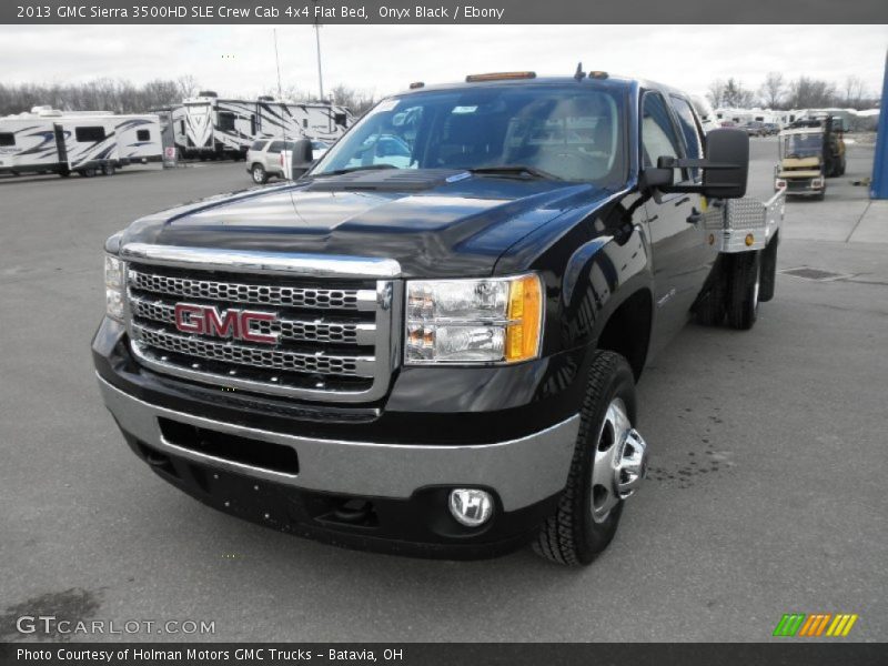 Onyx Black / Ebony 2013 GMC Sierra 3500HD SLE Crew Cab 4x4 Flat Bed