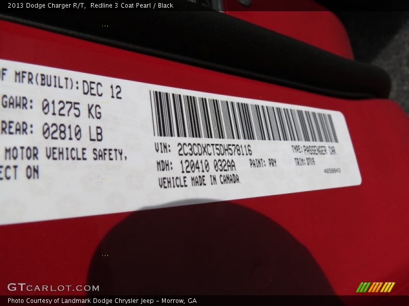 Redline 3 Coat Pearl / Black 2013 Dodge Charger R/T