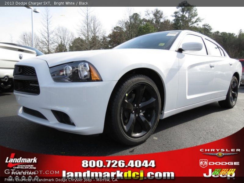 Bright White / Black 2013 Dodge Charger SXT