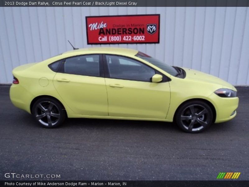 Citrus Peel Pearl Coat / Black/Light Diesel Gray 2013 Dodge Dart Rallye