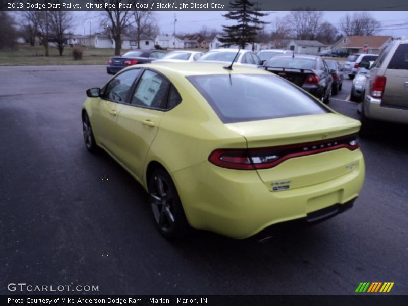 Citrus Peel Pearl Coat / Black/Light Diesel Gray 2013 Dodge Dart Rallye
